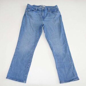 Levi's Women's 724 High Rise Straight Crop Jeans Size 32 Light Blue 25" Inseam